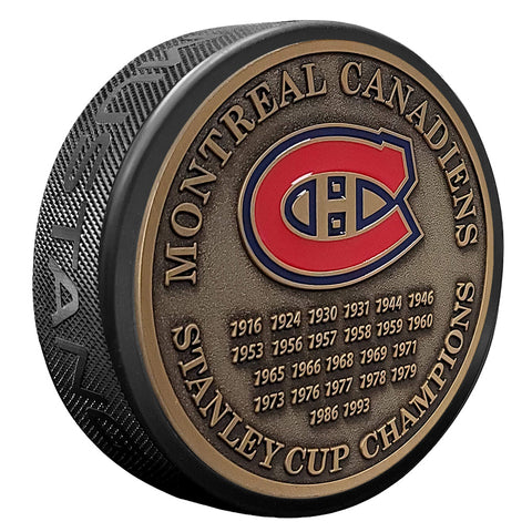 Medallion Puck - Montreal Canadiens Stanley Cup Years Gold