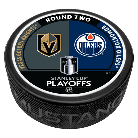 Vegas Golden Knights / Edmonton Oilers Match Up Puck - NHL 2023 Playoffs