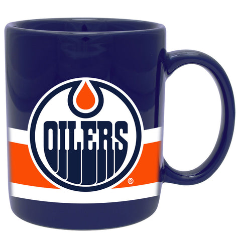 11oz Striped Ceramic Mug-Edmonton Oilers