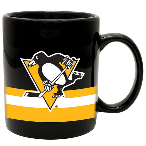 11oz Striped Ceramic Mug-Pittsburgh Penguins