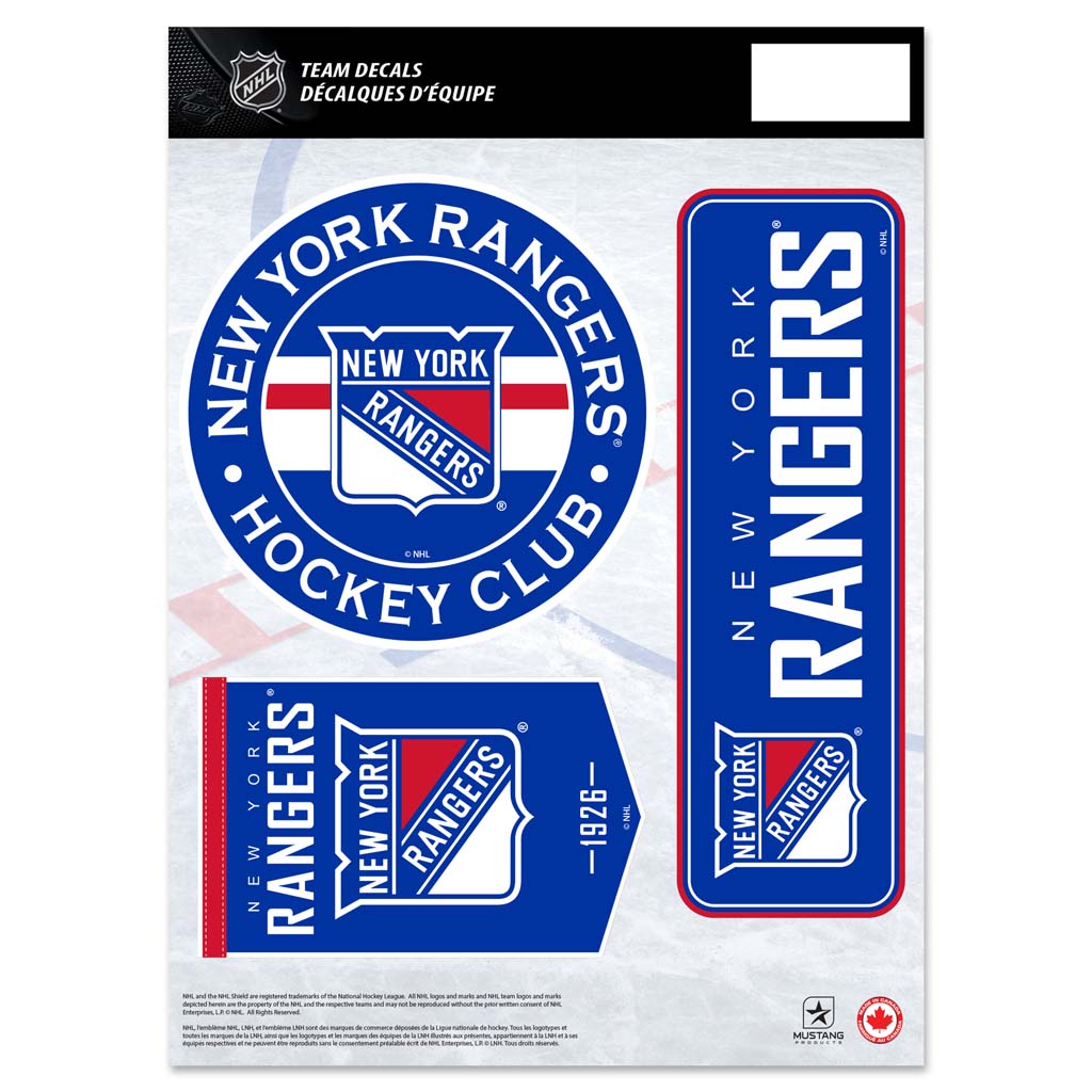 New York Rangers Fan Decal Set - 8