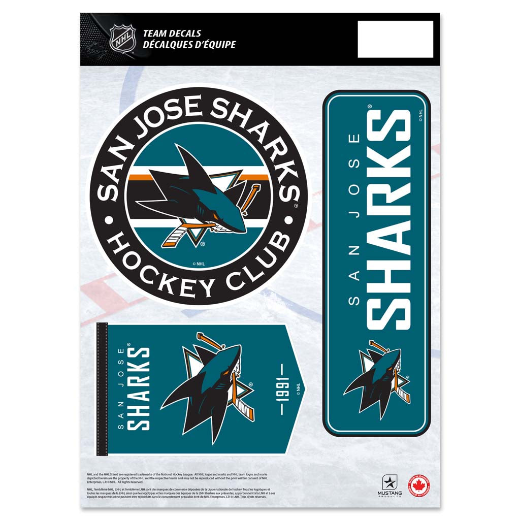 San Jose Sharks Fan Decal Set - 8