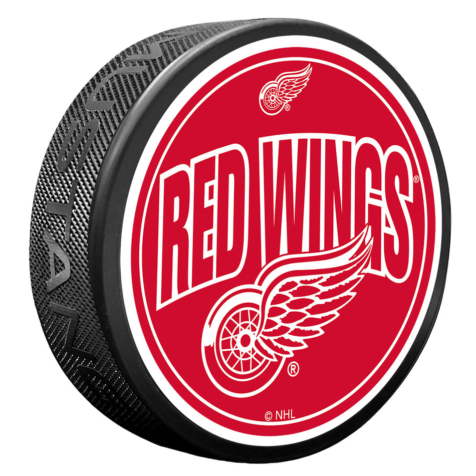 Textured Puck | Detroit Red Wings | Wordmark