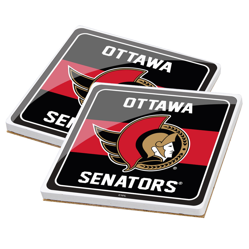 2 Pack Ceramic Coaster Set | Ottawa Senators | Stripe