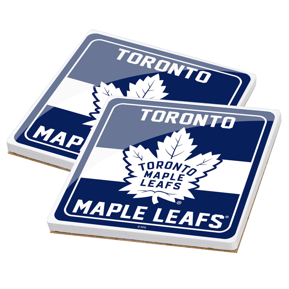 2 Pack Ceramic Coaster Set | Toronto Maple Leafs | Stripe