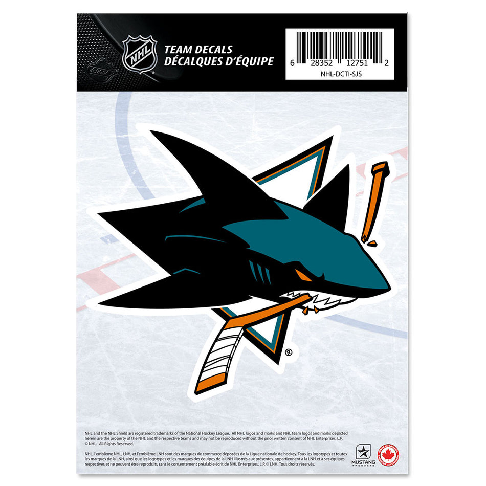 San Jose Sharks Fan Decal - 5" x 7"