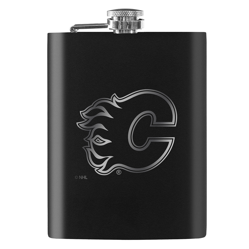 Calgary Flames Laser Etched 8oz Flask