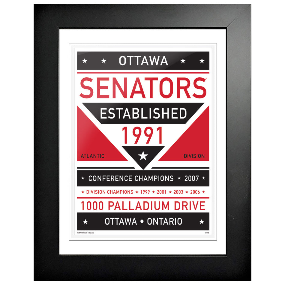 12" x 16" Frame | Ottawa Senators | Dual Tone