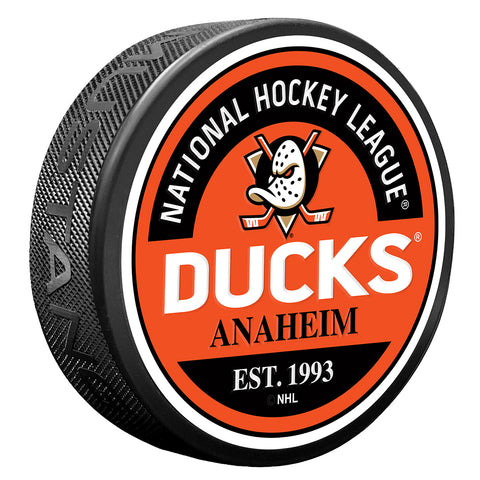 Anaheim Ducks Block Textured Puck