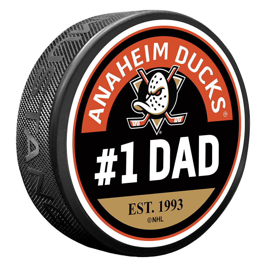 Anaheim Ducks #1 Dad Textured Puck