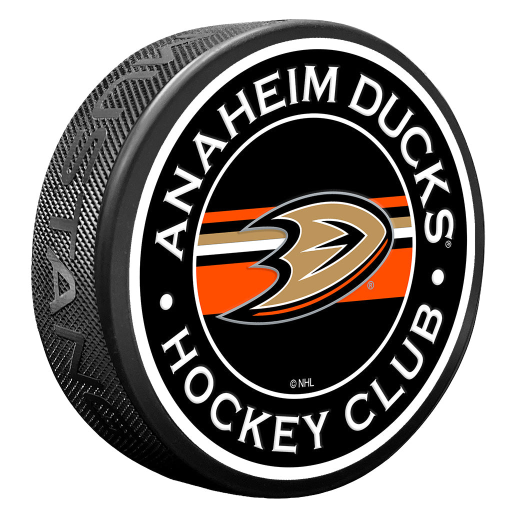 Anaheim Ducks Striped Textured Puck