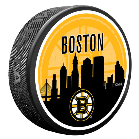 Boston Bruins Skyline Puck