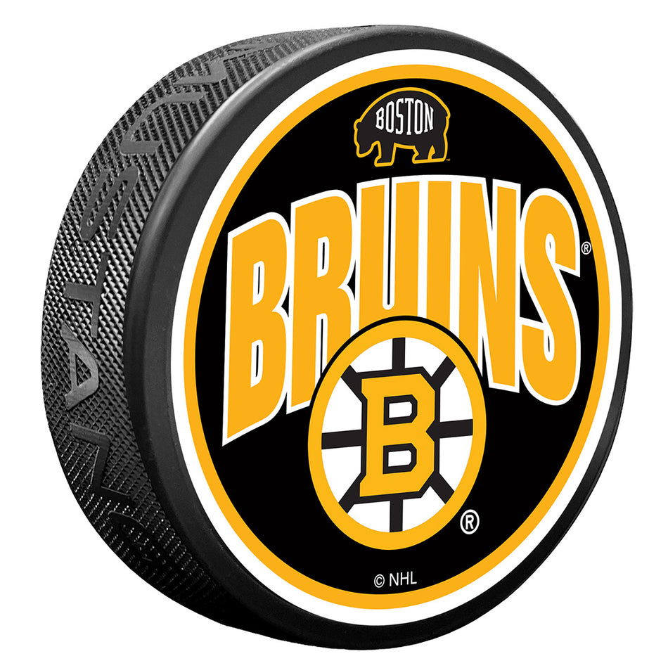 Textured Puck | Boston Bruins | Wordmark