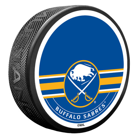 Mustang Products NHL Block Textured Team Puck - Buffalo Sabres