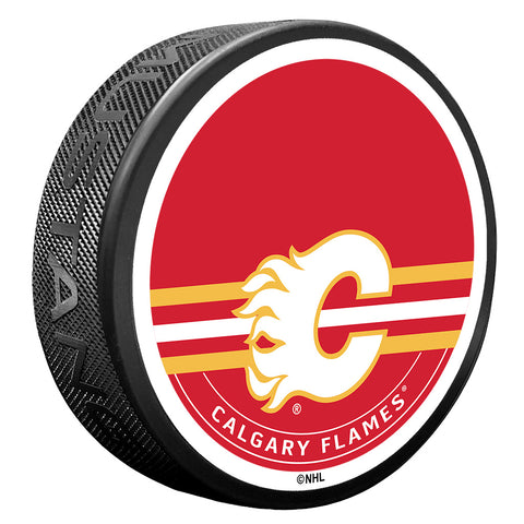 Calgary Flames Autograph Puck with Texture