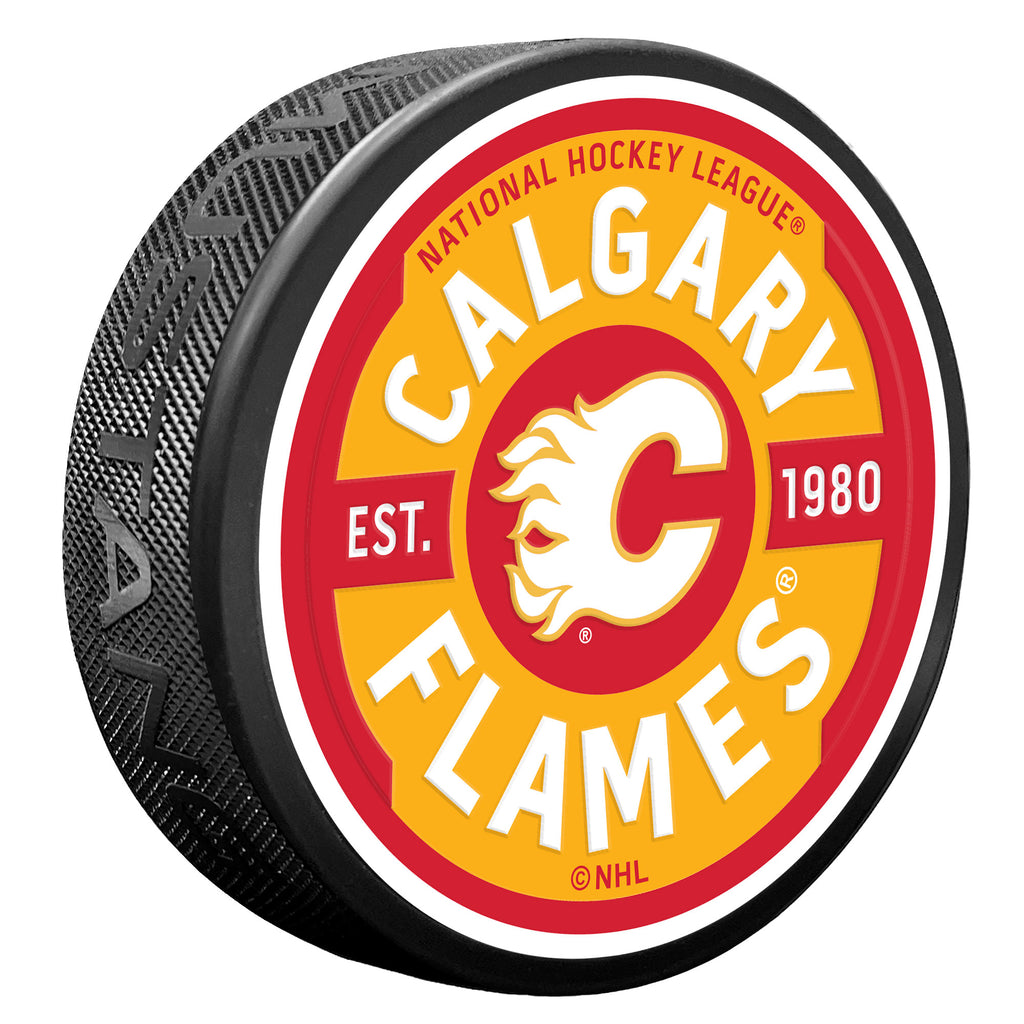 Calgary Flames Gear Textured Puck