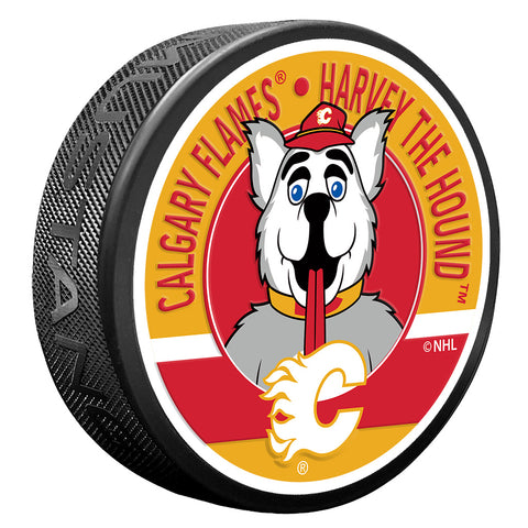 Calgary Flames Harvey Mascot Textured Puck