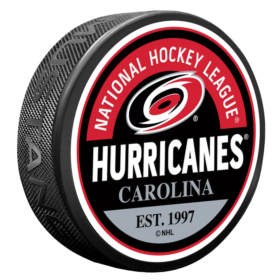 Carolina Hurricanes Block Textured Puck