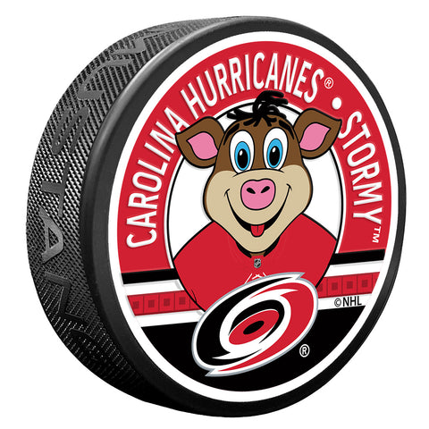 Carolina Hurricanes Stormy Mascot Textured Puck