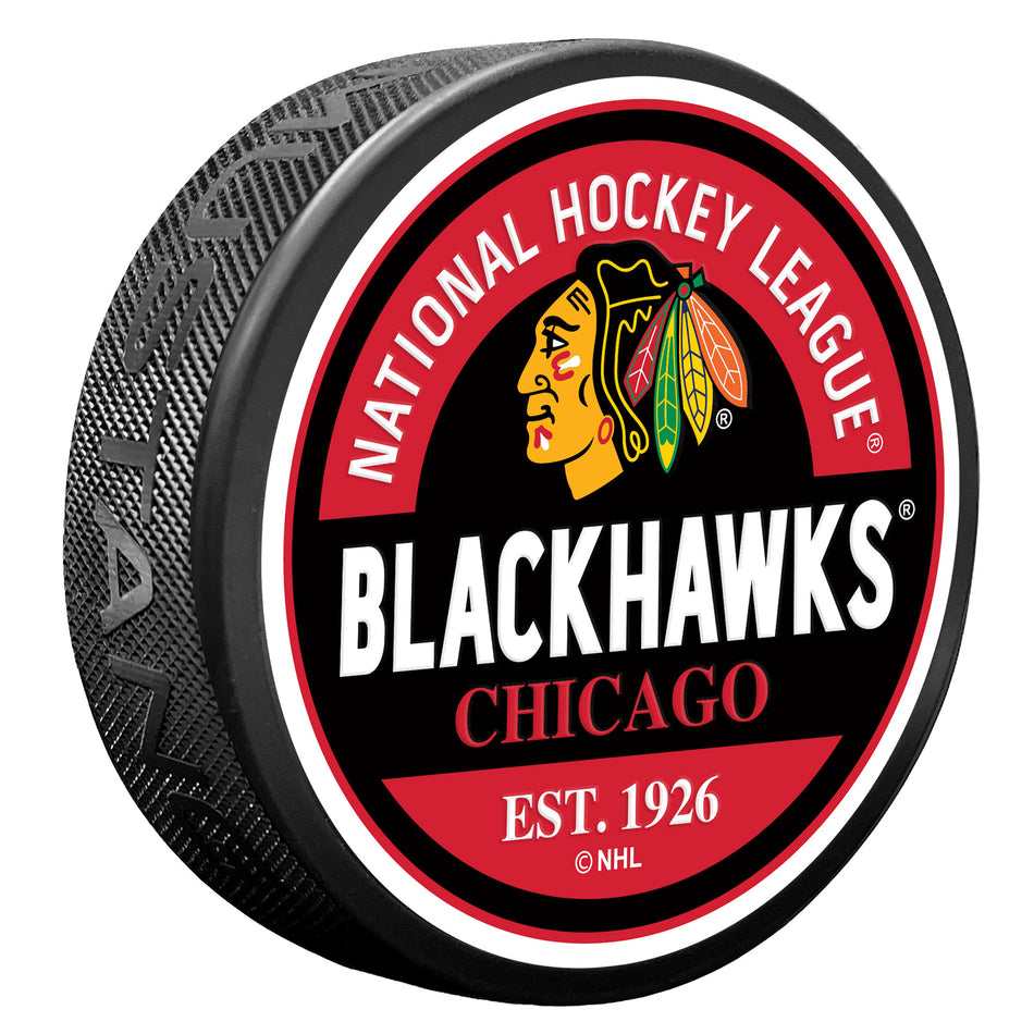 Chicago Blackhawks Block Textured Puck