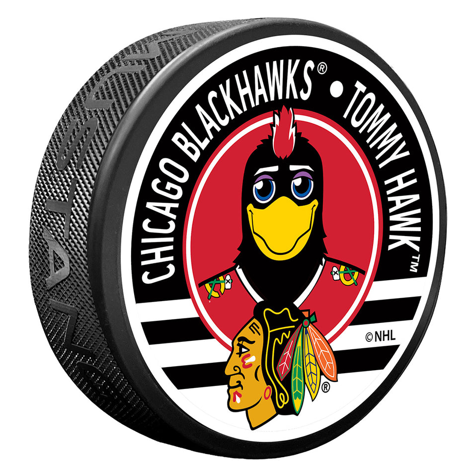 Textured Puck | Chicago Blackhawks | Mascot - Tommy Hawk