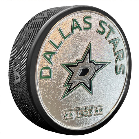 Medallion Puck - Dallas Stars Silver Established