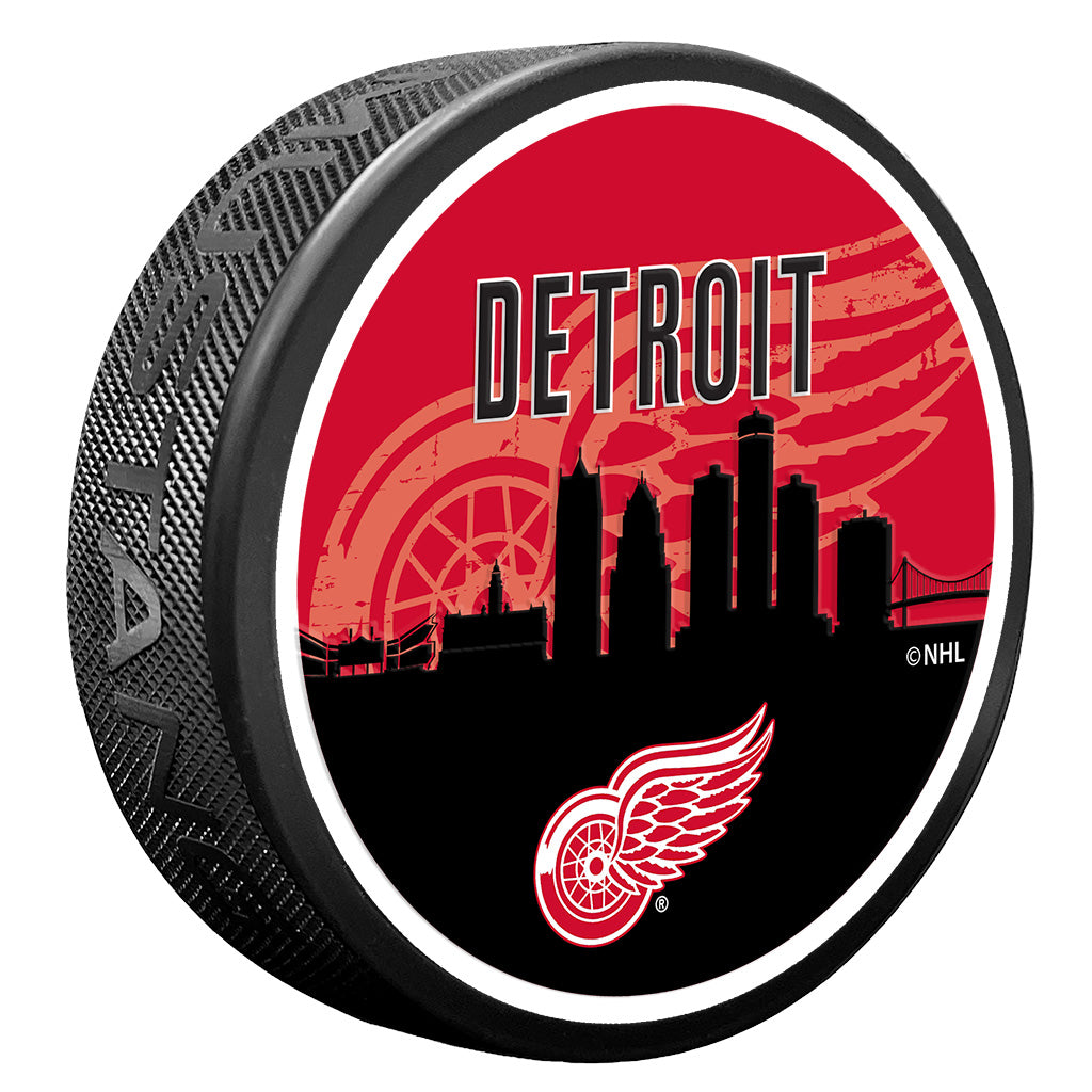 Detroit Red Wings Skyline Puck