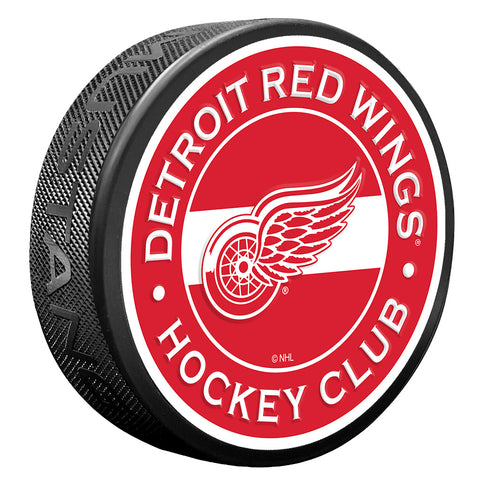 Detroit Red Wings Striped Textured Puck
