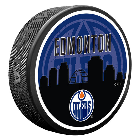 Edmonton Oilers Skyline Puck