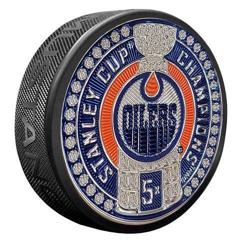 Edmonton Oilers Stanley Cup Dynasty Puck Design Trimflexx