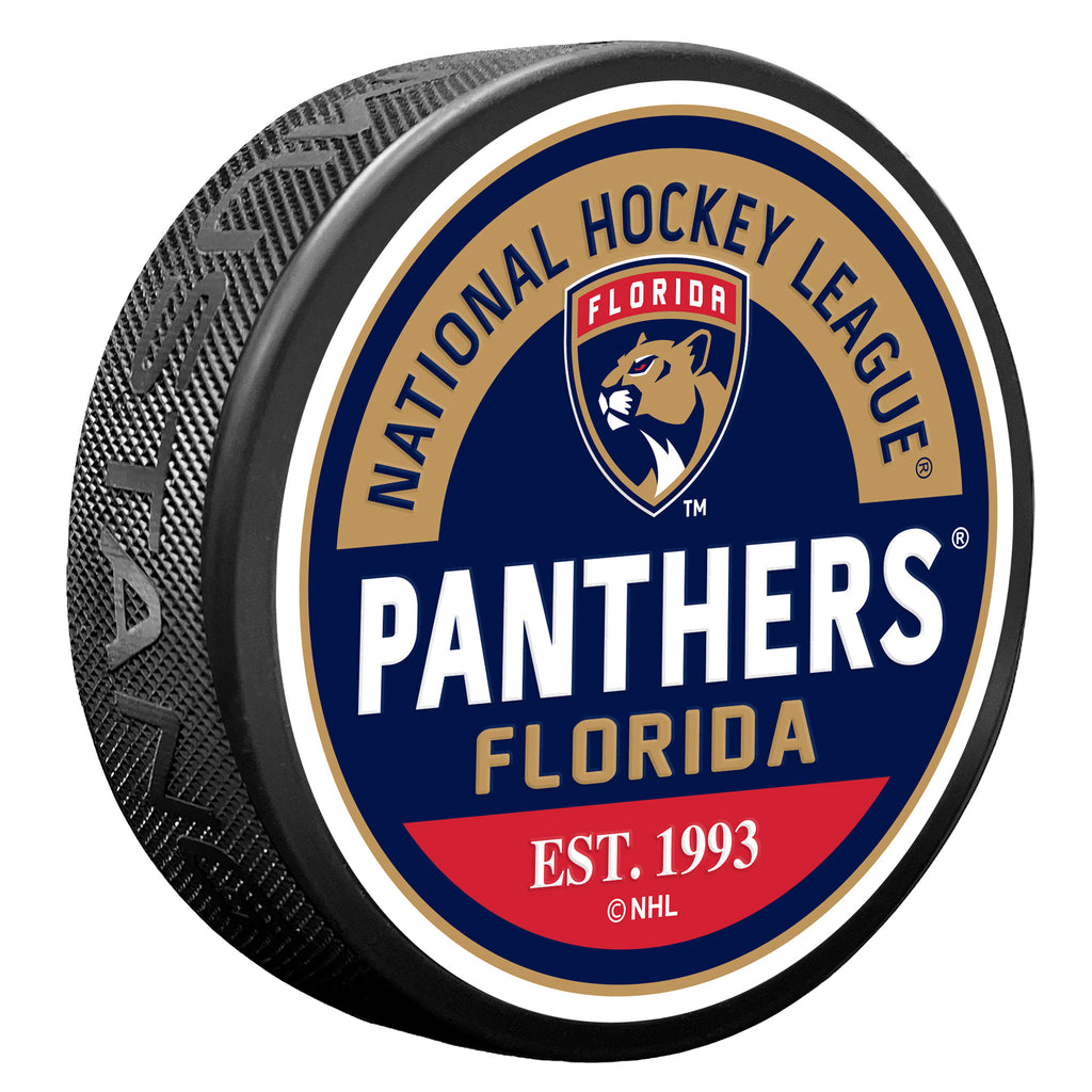 Florida Panthers Block Textured Puck