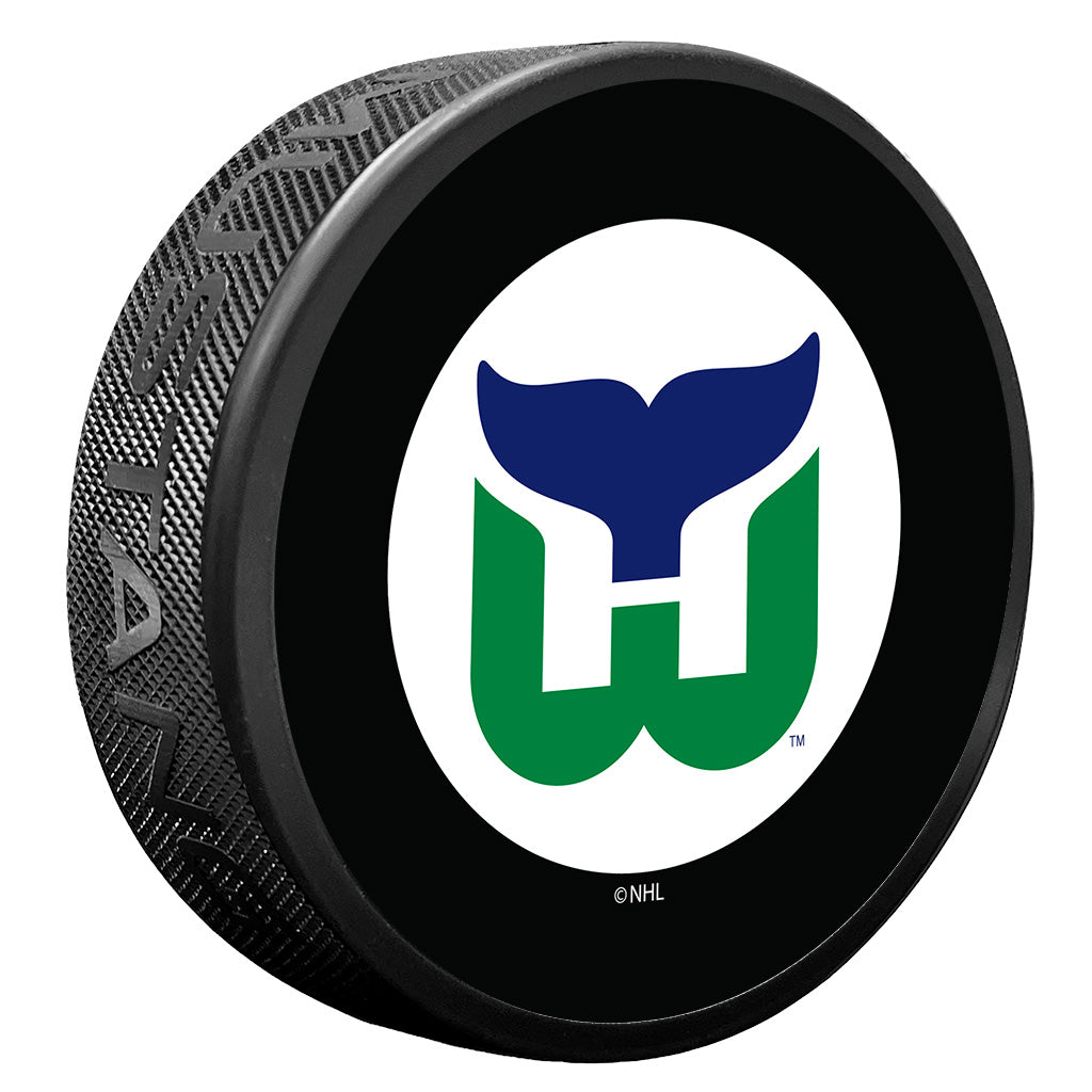 Hartford Whalers Vintage Classic Textured Puck - Primary Logo