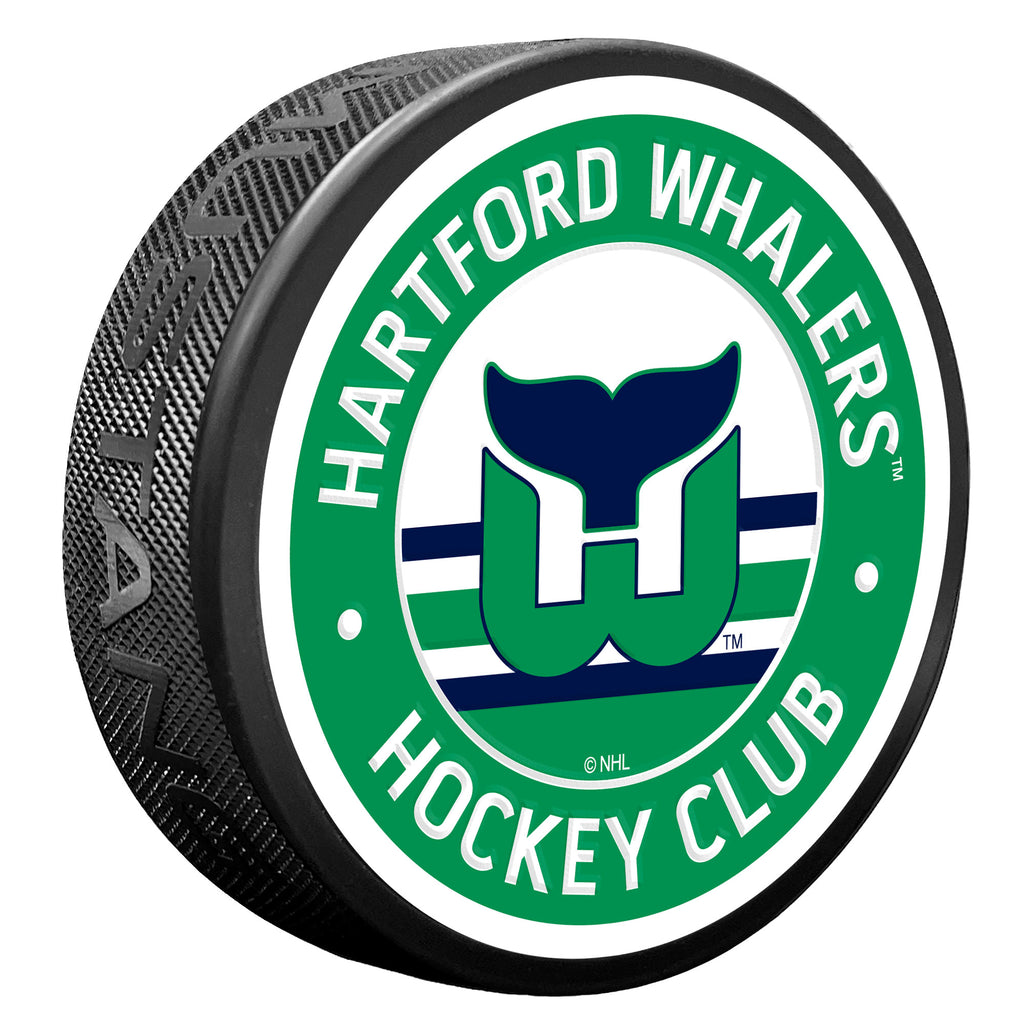 Hartford Whalers Green Vintage Textured Puck