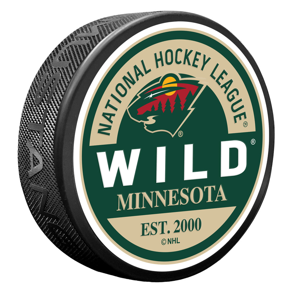 Minnesota Wild Block Textured Puck