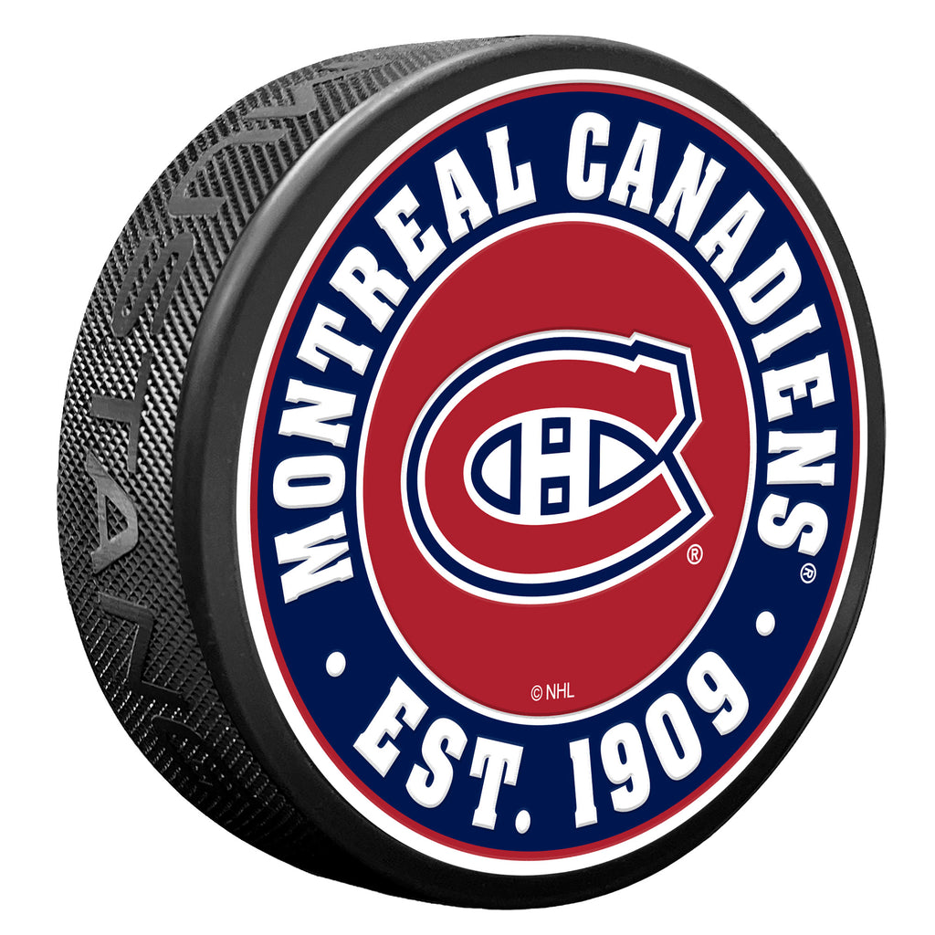 Montreal Canadiens Textured Team Established Puck