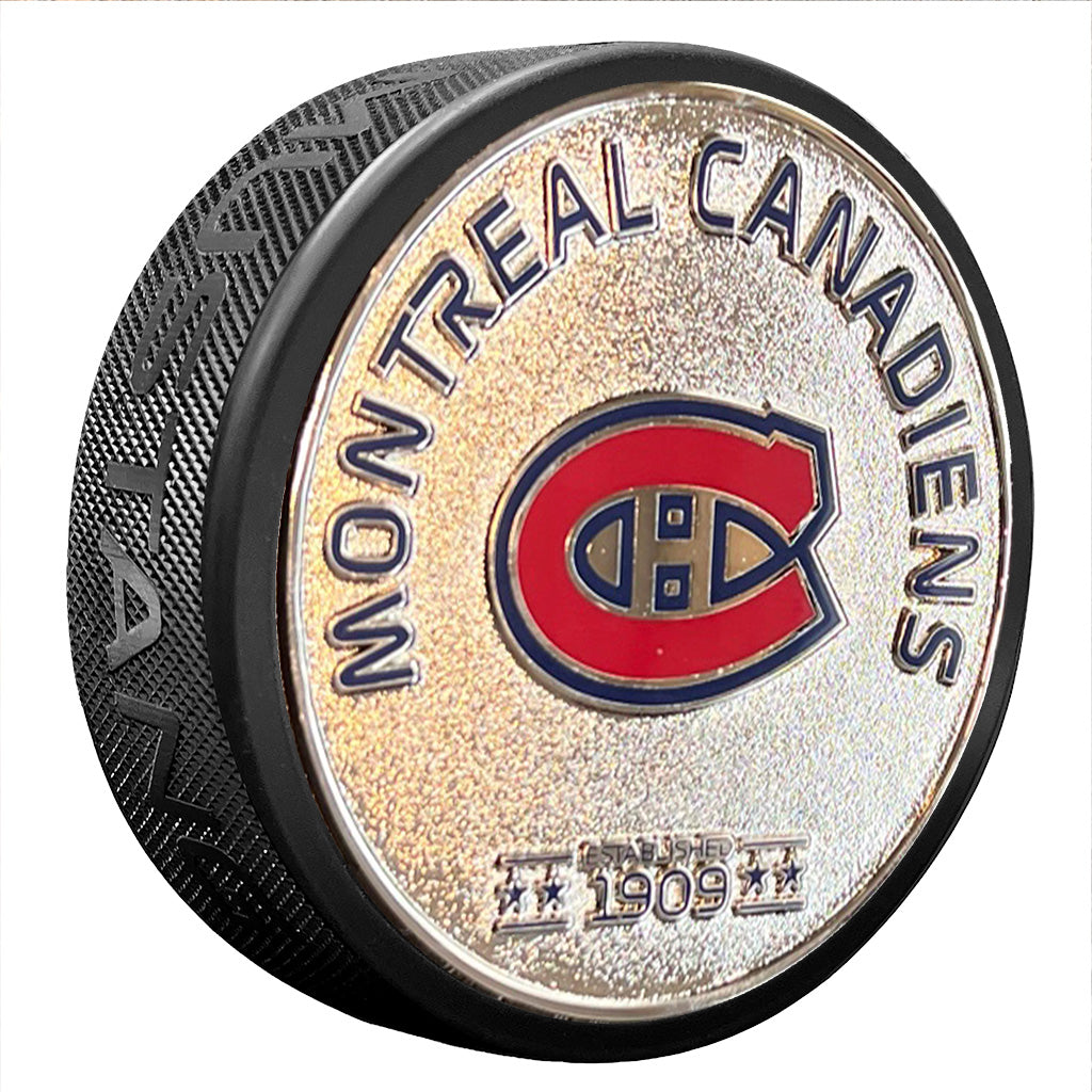 Medallion Puck - Montreal Canadiens Silver Established
