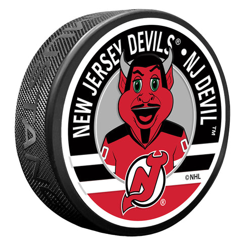 New Jersey Devils NJ Devil Mascot Textured Puck