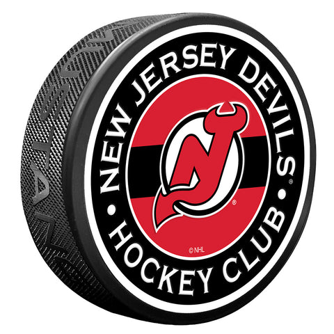 New Jersey Devils Striped Textured Puck