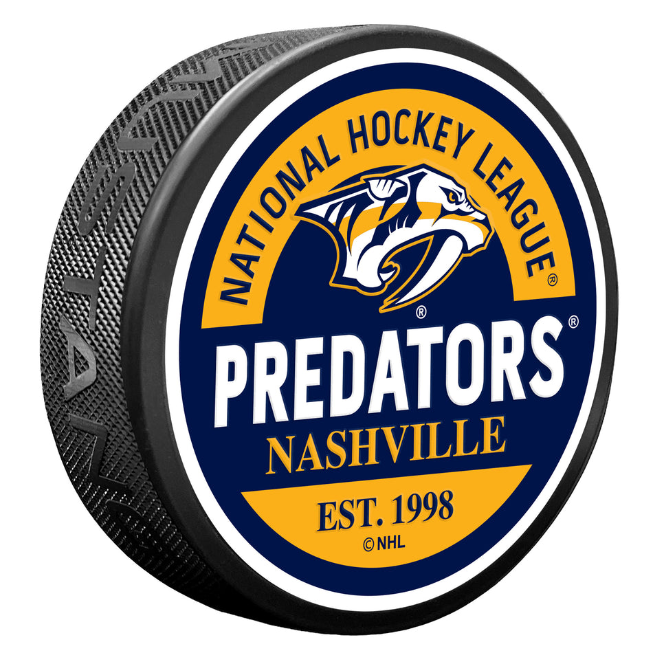 Nashville Predators Block Textured Puck