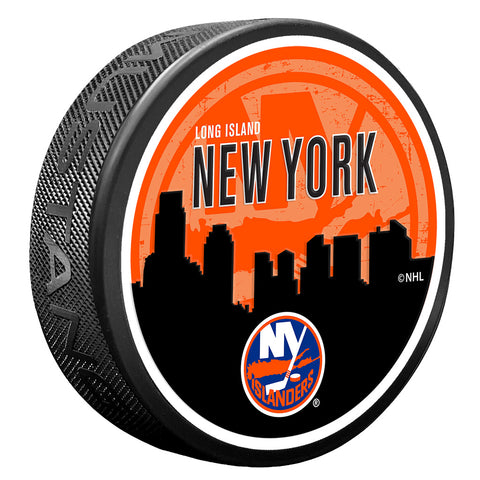 New York Islanders Skyline Puck