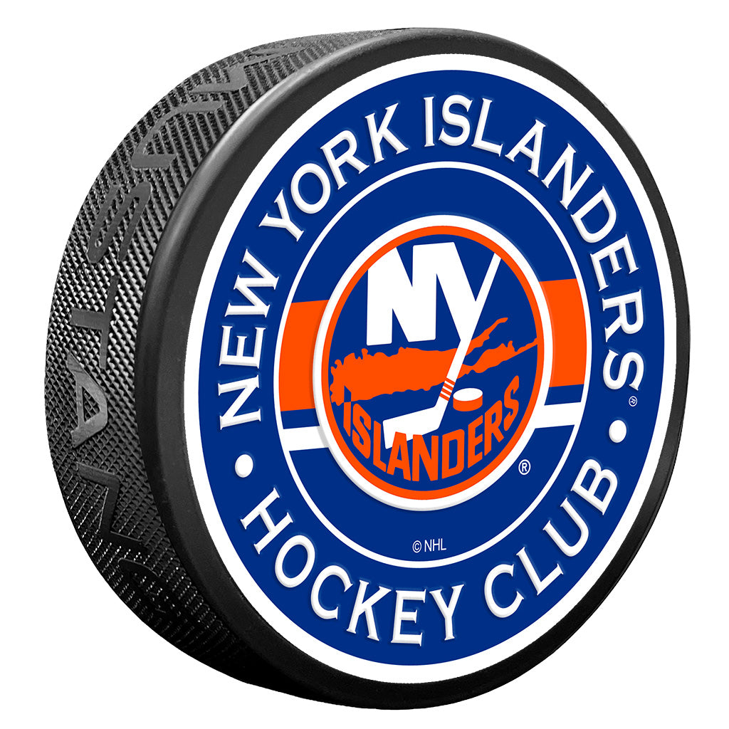 New York Islanders Striped Textured Puck