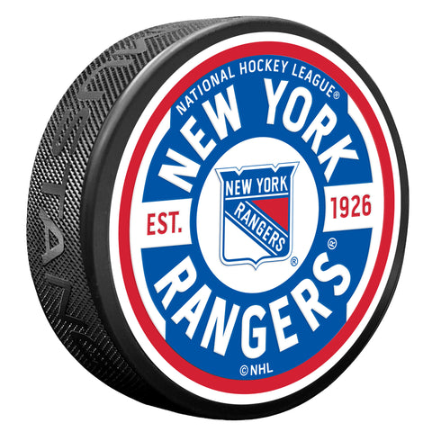 New York Rangers Gear Textured Puck