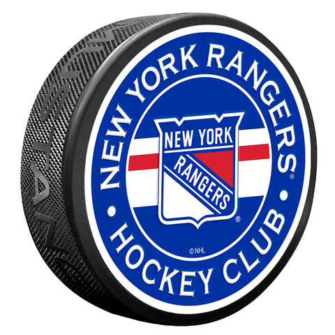 New York Rangers Striped Textured Puck