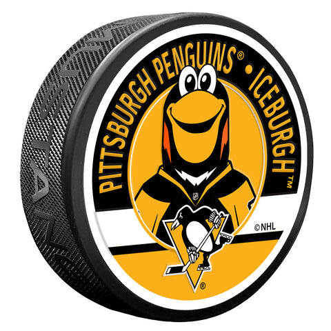Pittsburgh Penguins Iceburgh Mascot Textured Puck