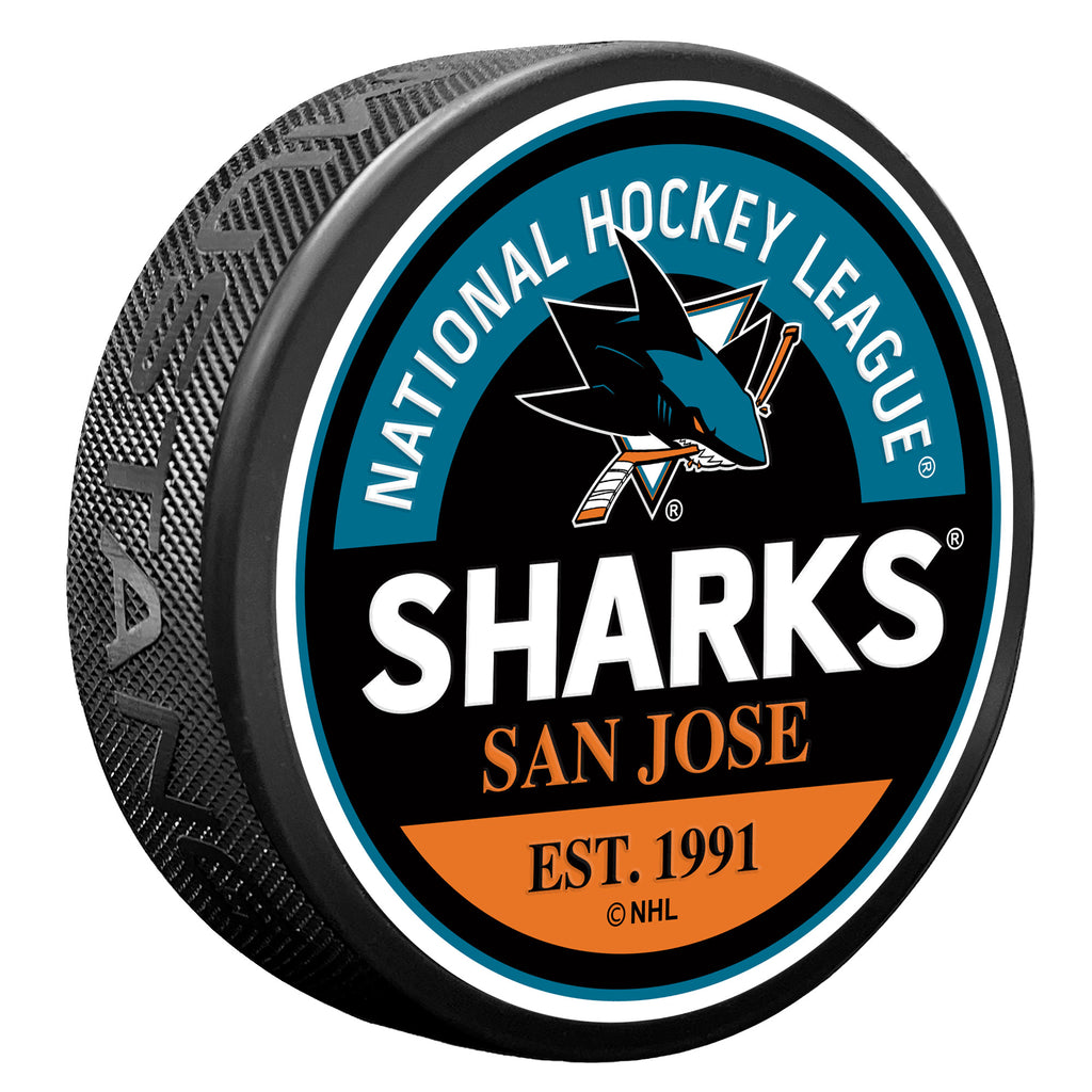 San Jose Sharks Block Textured Puck