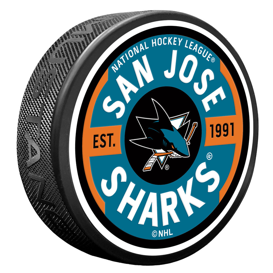 San Jose Sharks Gear Textured  Puck