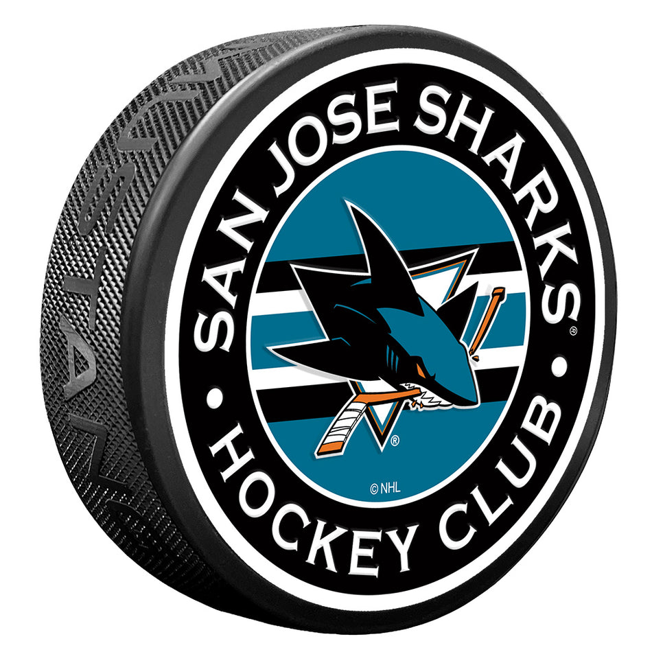 San Jose Sharks Striped Textured Puck