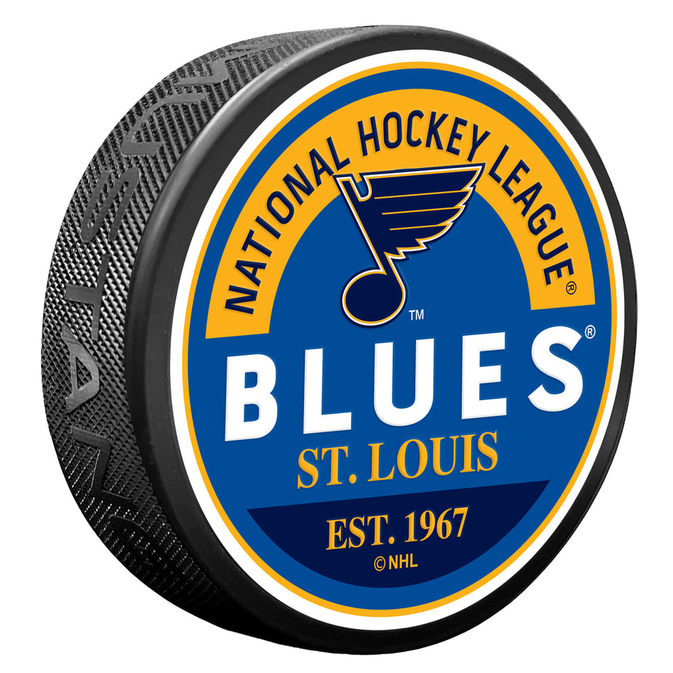 St. Louis Blues Block Textured Puck