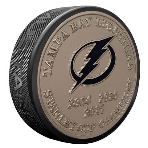 Medallion Puck - Tampa Bay Lighting Stanley Cup Years Silver