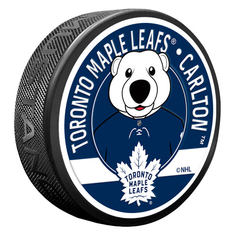 Toronto Maple Leafs Carlton Mascot Textured Puck